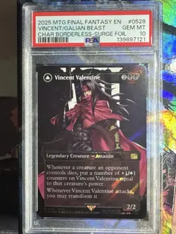 Vincent Valentine PSA 10 (Borderless) (Surge Foil) MTG Final Fantasy - Image 1
