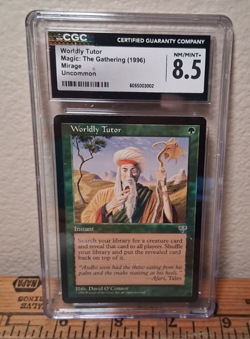 1996 Magic The Gathering Mirage Worldly Tutor Graded CGC 8.5 - Image 1
