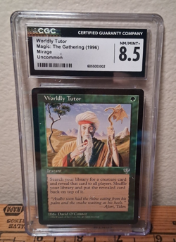 1996 Magic The Gathering Mirage Worldly Tutor Graded CGC 8.5 - Image 2