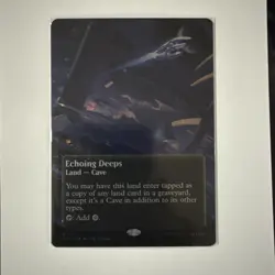 2025 Magic the Gathering Echoing Deeps Land Cave Borderless Galaxy Foil Nr/Mt - Image 1