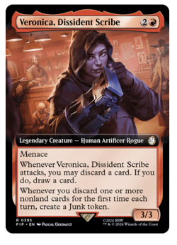 Veronica, Dissident Scribe - Extended Art Fallout MTG - Image 1