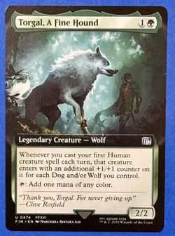 Torgal, A Fine Hound (Extended Art) FINAL FANTASY MTG, Regular Finish, #0474 - Image 1