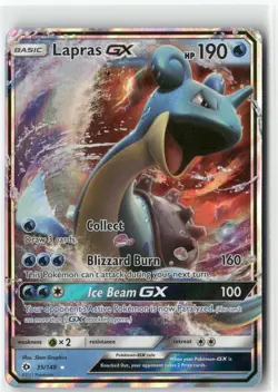 Lapras GX, Pokemon SM Base Set Ultra Rare, 35/149 NM - Image 1