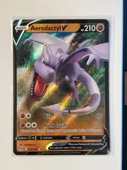 Pokemon TCG Aerodactyl V 92/196 Lost Origin Holo - LP/MP - Image 1