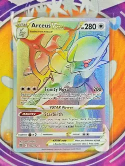 🔥Pokemon Arceus VSTAR Secret 176/172 Swsh09 Brilliant Stars Holo Rainbow Rare👍 - Image 3