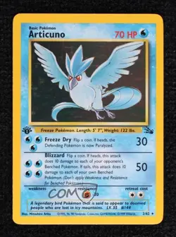Articuno Holo 1st Ed. Pokemon Fossil #2 1999 - Image 1