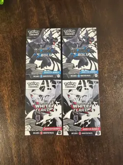 Pokemon Black Bolt and White Flare Booster Bundle Set of 4 – Sealed – New - Image 1