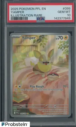 2025 Pokemon PFL EN Illustration Rare #099 Yamper PSA 10 GEM MINT - Image 1