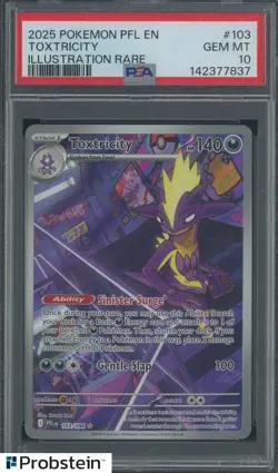 #1 2025 Pokemon PFL EN Illustration Rare #103 Toxtricity PSA 10 GEM MINT - Image 1