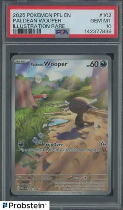 #2 2025 Pokemon PFL EN Illustration Rare #102 Paldean Wooper PSA 10 GEM MINT - Image 1