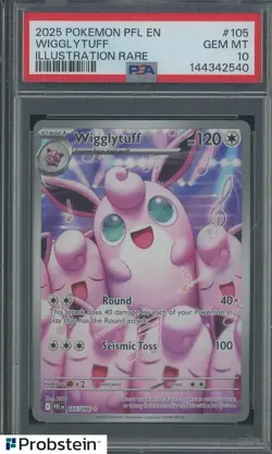 2025 Pokemon PFL EN Illustration Rare #105 Wigglytuff PSA 10 GEM MINT - Image 1
