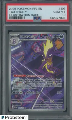 #2 2025 Pokemon PFL EN Illustration Rare #103 Toxtricity PSA 10 GEM MINT - Image 1