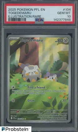 2025 Pokemon PFL EN Illustration Rare #104 Togedemaru PSA 10 GEM MINT - Image 1
