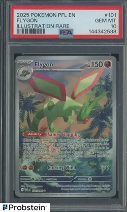#2 2025 Pokemon PFL EN Illustration Rare #101 Flygon PSA 10 GEM MINT - Image 1