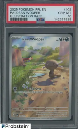 #1 2025 Pokemon PFL EN Illustration Rare #102 Paldean Wooper PSA 10 GEM MINT - Image 1