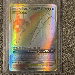 Pokemon Magikarp & Wailord GX TAG TEAM Secret Rare Full Art Holo 183/181 Team Up - Image 1