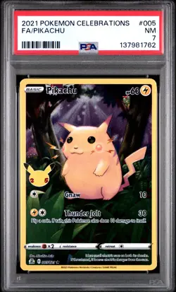 2021 POKEMON CELEBRATIONS #005 FULL ART/PIKACHU PSA 7 - Image 1
