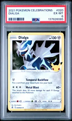 2021 POKEMON CELEBRATIONS #020 DIALGA PSA 6 - Image 1
