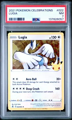 2021 POKEMON CELEBRATIONS #022 LUGIA PSA 7 - Image 1