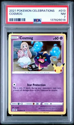 2021 POKEMON CELEBRATIONS #013 COSMOG PSA 7 - Image 1