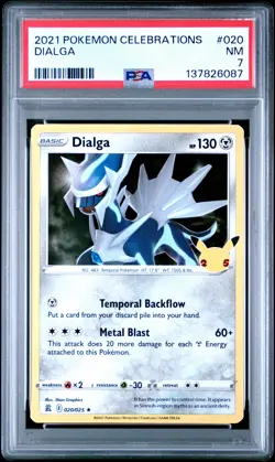 2021 POKEMON CELEBRATIONS #020 DIALGA PSA 7 - Image 1