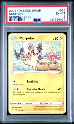 2021 POKEMON SWORD & SHIELD SHINING FATES #035 MORPEKO PSA 6 - Image 1