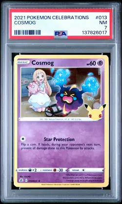 2021 POKEMON CELEBRATIONS #013 COSMOG PSA 7 - Image 1