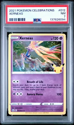 2021 POKEMON CELEBRATIONS #012 XERNEAS PSA 7 - Image 1