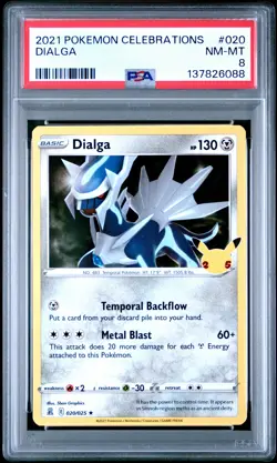 2021 POKEMON CELEBRATIONS #020 DIALGA PSA 8 - Image 1