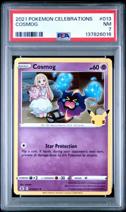 2021 POKEMON CELEBRATIONS #013 COSMOG PSA 7 - Image 1