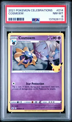 2021 POKEMON CELEBRATIONS #014 COSMOEM PSA 8 - Image 1