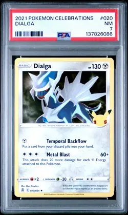 2021 POKEMON CELEBRATIONS #020 DIALGA PSA 7 - Image 1
