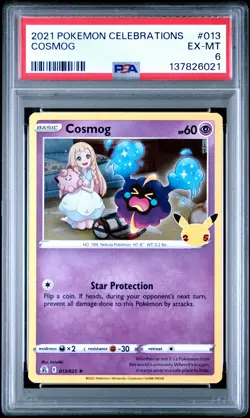 2021 POKEMON CELEBRATIONS #013 COSMOG PSA 6 - Image 1