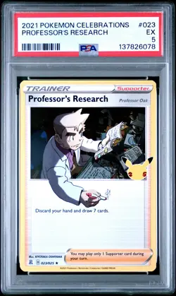 2021 POKEMON CELEBRATIONS #023 PROFESSOR'S RESEARCH PSA 5 - Image 1