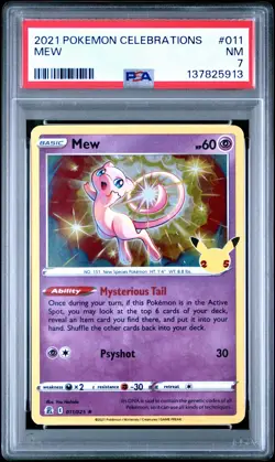 2021 POKEMON CELEBRATIONS #011 MEW PSA 7 - Image 1