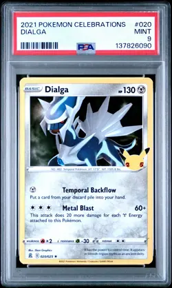 2021 POKEMON CELEBRATIONS #020 DIALGA PSA 9 - Image 1