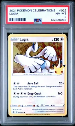 2021 POKEMON CELEBRATIONS #022 LUGIA PSA 8 - Image 1