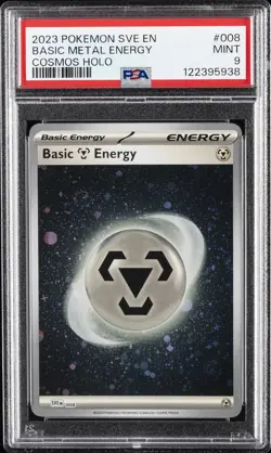 2023 POKEMON SVE EN-BASIC ENERGIES COSMOS HOLO #008 BASIC METAL ENERGY PSA 9 - Image 1