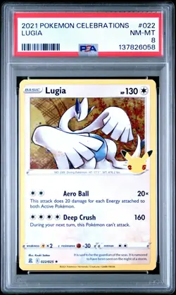 2021 POKEMON CELEBRATIONS #022 LUGIA PSA 8 - Image 1