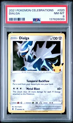 2021 POKEMON CELEBRATIONS #020 DIALGA PSA 8 - Image 1