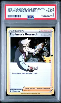 2021 POKEMON CELEBRATIONS #023 PROFESSOR'S RESEARCH PSA 6 - Image 1
