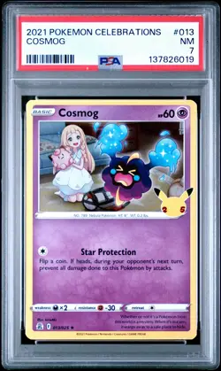 2021 POKEMON CELEBRATIONS #013 COSMOG PSA 7 - Image 1