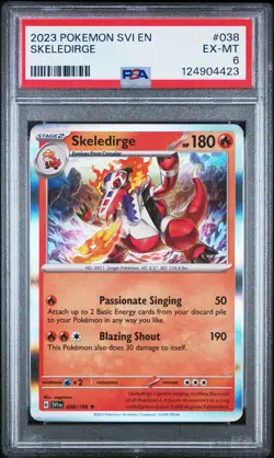 2023 POKEMON SVI EN-SCARLET & VIOLET #038 SKELEDIRGE PSA 6 - Image 1