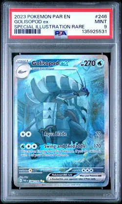 2023 POKEMON PAR EN-PARADOX RIFT SPECIAL ILLUSTRATION RARE GOLISOPOD EX PSA 9 - Image 1