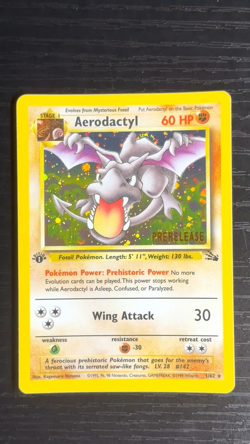 Pokemon TCG RARE COSMOS Aerodactyl Prerelease Promo Holo Foil Near Mint European - Image 2