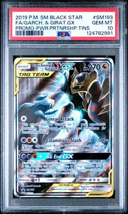 2019 POKEMON SM BLACK STAR PROMO #SM193 FULL ART/GARCHOMP & GIRATINA GX PSA 10 - Image 1