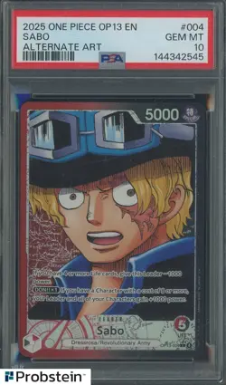 2025 One Piece OP13 EN Alternate Art #004 Sabo PSA 10 GEM MINT - Image 1