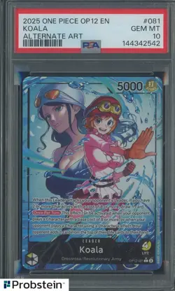 2025 One Piece OP12 EN Alternate Art #081 Koala PSA 10 GEM MINT - Image 1