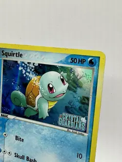 Pokemon TCG Squirtle Card 63/100 EX Crystal Guardians Reverse Holo Stamped LP - Image 3