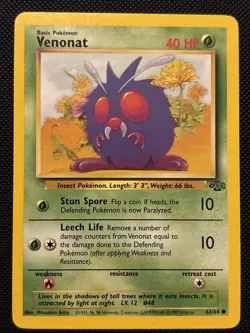 Pokemon TCG Venonat Jungle Card 63/64 Unlimited Common - Image 1
